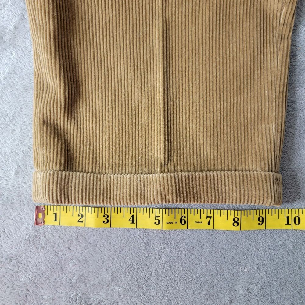 LL Bean Corduroy Pants Mens 35x30 Tan Corduroy Pleated Front Cuffed Hem Gorpcore - Picture 9 of 10